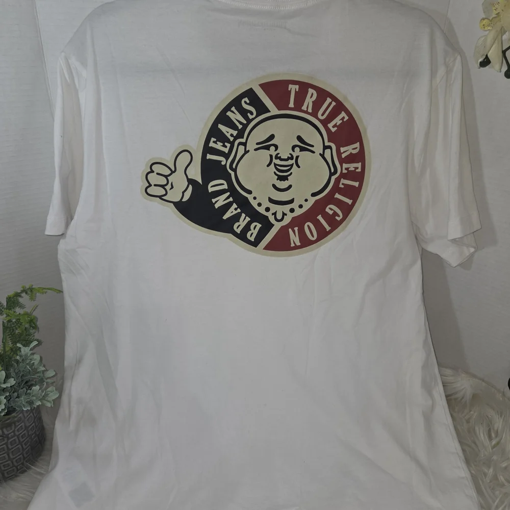 NWOT True Religion Men’s White Logo Graphic T-Shirt, SIZE L